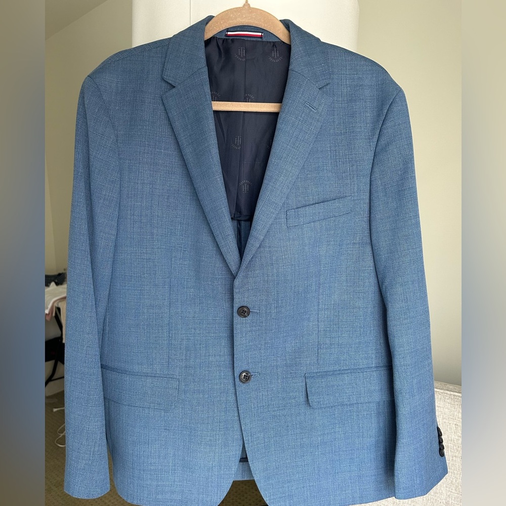 Tommy Hilfiger Light Blue Two-Button Blazer
